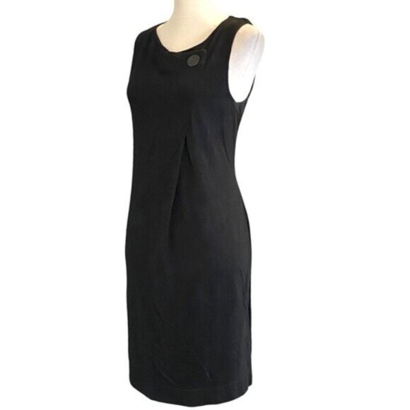 Calvin Klein Sleeveless Round Neck Faux Wrap Side Button Neck Knit Dress Size 8 - Picture 1 of 6